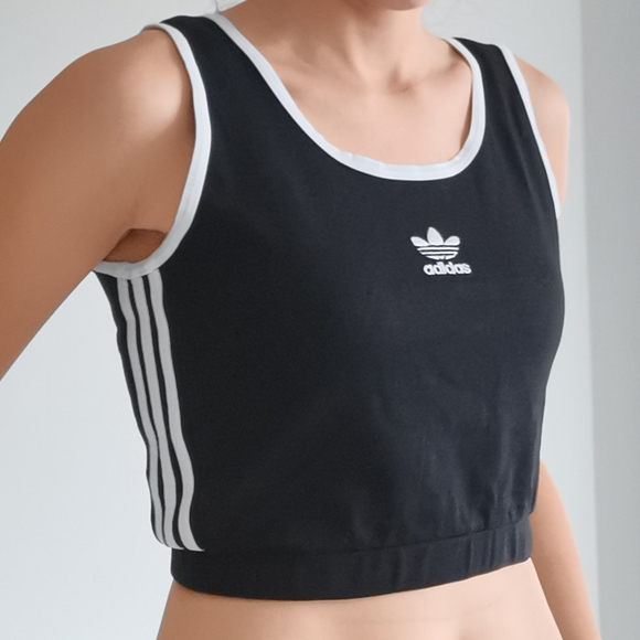 Nwt 3 stripes adidas logo crop tank top - Picture 7 of 8